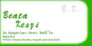 beata keszi business card